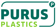 Purus Plastics logo with teal 'PURUS' and lime green 'PLASTICS' inside a rounded teal frame and a small circular P badge in the corner.